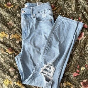Good American Blue Distressed Women Jeans